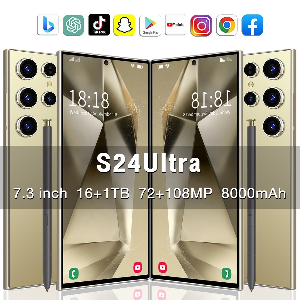 2024 New S24 Ultra 5G Mobile Phone 7.3 Inch 16Gb + 1Tb Android 14 Smartphone High quality Hot sale Cellphones